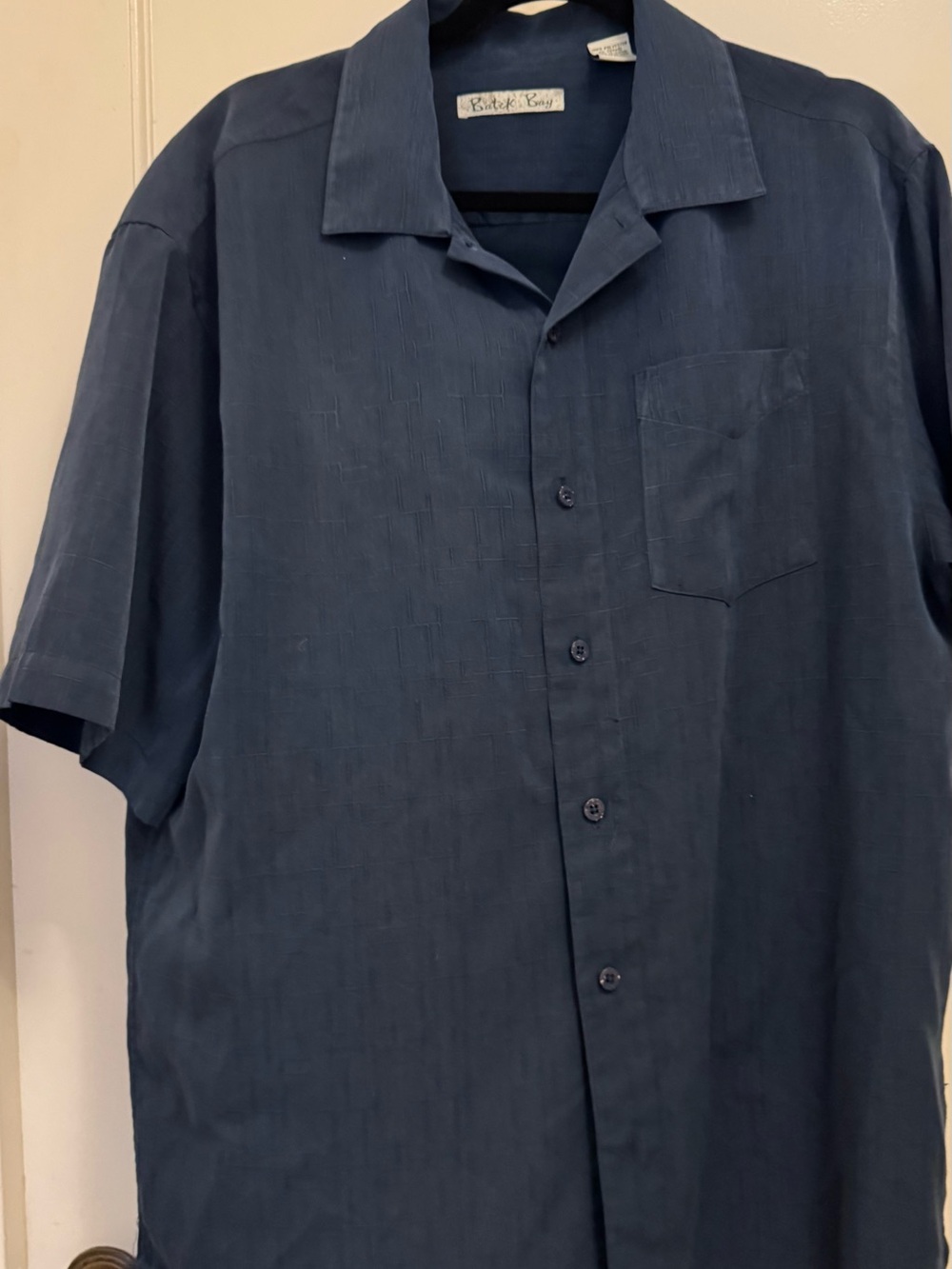 Relaxed Navy Short-Sleeve Button-Down Shirt by Robert Barakett